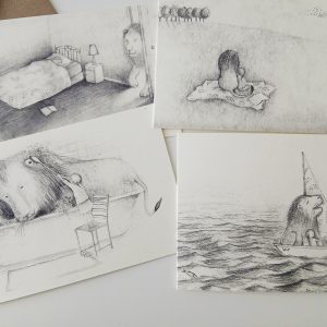 Cards - Set of Four Lion Cards