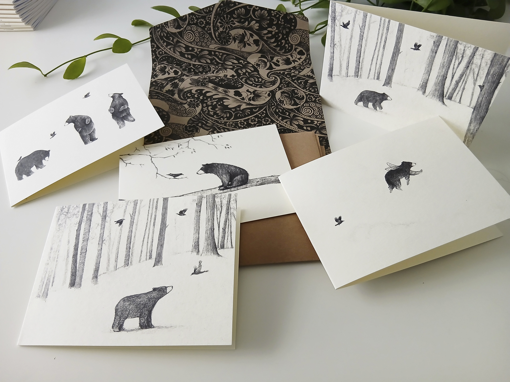 Cards - Set of Five Bear Cards - Image 3