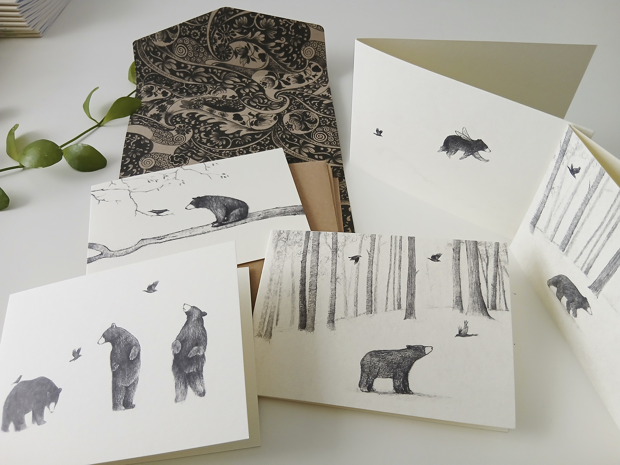 Cards - Set of Five Bear Cards - Image 4