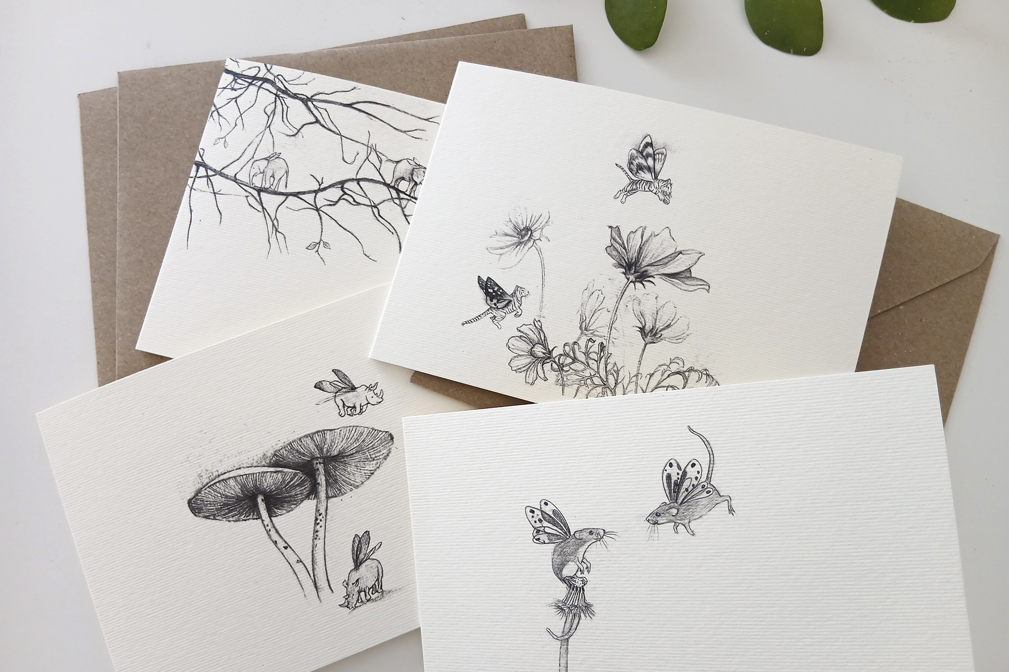 Cards - Set of Four Things With Wings Cards