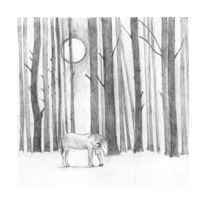 Horse in Woods Print
