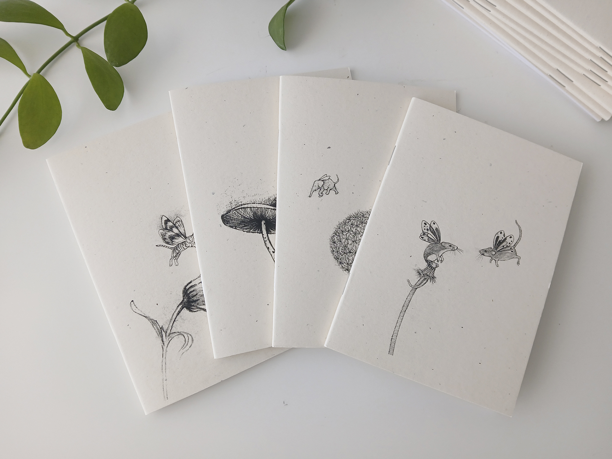 Small Notebooks A6 - Set of Four Things with Wings Notebooks